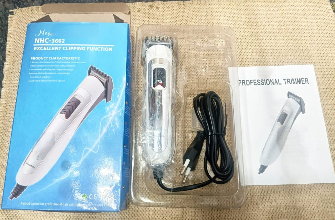 NHC-3662 Corded Electric Trimmer - 45 Min Runtime (White)