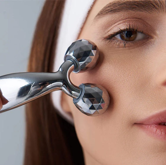 3D Maxtop Manual Face Massager for Glowing Skin | Facial Roller & Body Massage Tool | Women's Self Care Beauty Device for Skin Tightening and Lift | 3D Massager Roller
