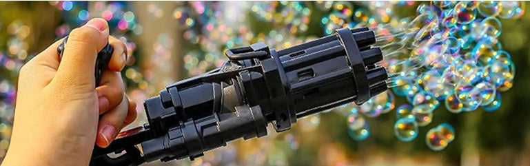 Bubble Gatling Gun Toy for Kids, Electric Bubble Launcher Machine Toy Gun for 3+ Year Old Boys, Girls, Indoor and Outdoor Toys for Toddlers