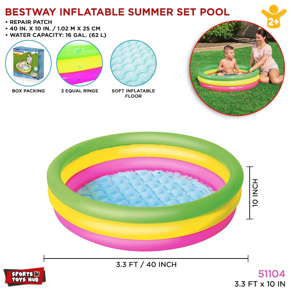 Bestway Pool Bath Tub Summer Set Inflatable Swimming Pool  (Multicolor)