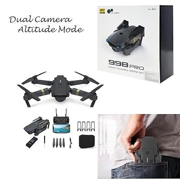 998 PRO Foldable Toy Drone with HQ 4K WiFi HD Camera Remote Control for Drone