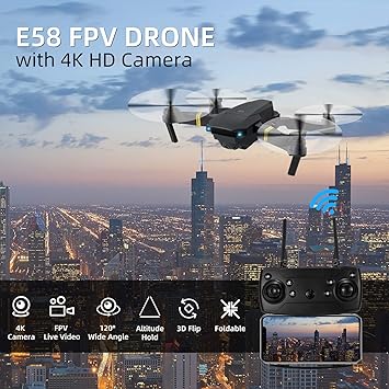 998 PRO Foldable Toy Drone with HQ 4K WiFi HD Camera Remote Control for Drone