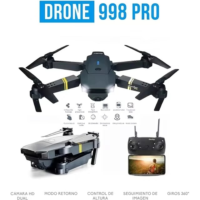 998 PRO Foldable Toy Drone with HQ 4K WiFi HD Camera Remote Control for Drone