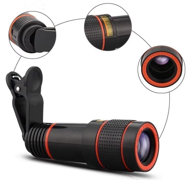 8X Universal Monocular Zoom Optical Cell Phone Lens Observing Survey Telephoto Lens for Smartphone