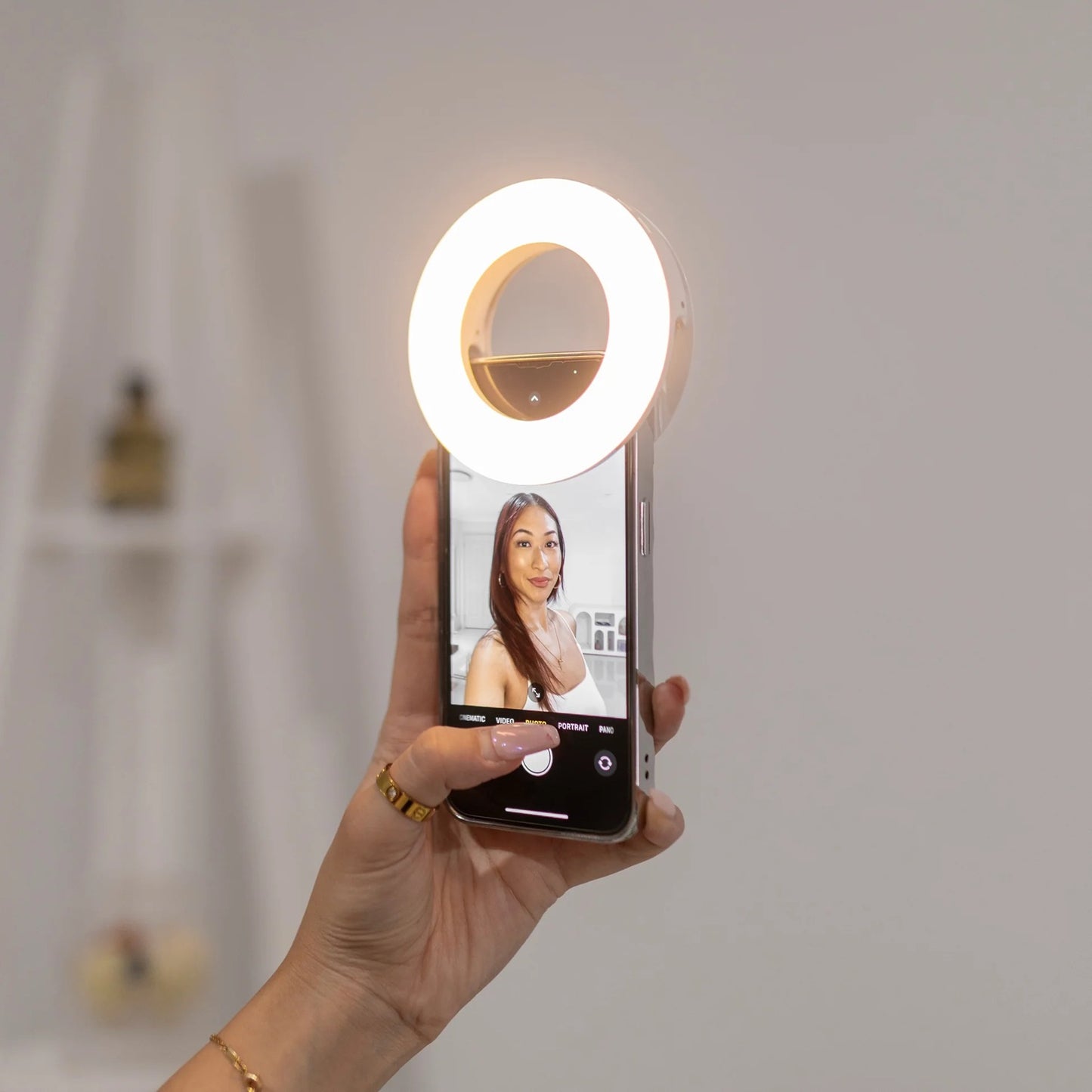 Portable LED Ring Selfie Light for All Smartphones, Tablets Enhancing Ring Light with 3 Level of Brightness for Photography Video Calling (Smart Phones Laptop Tablet)