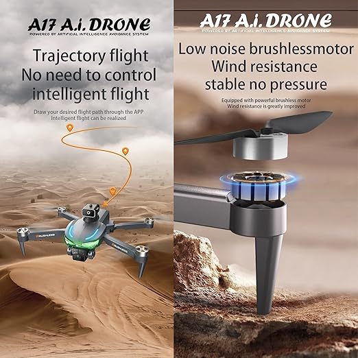 A17 A.I. Drone with A.i. Obstacle Avoidance, 1080P Triple Gimbal Camera,