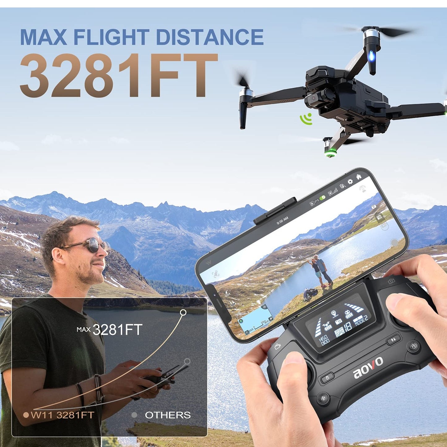 Aovo Pro 56 GPS Drone 8k Quality