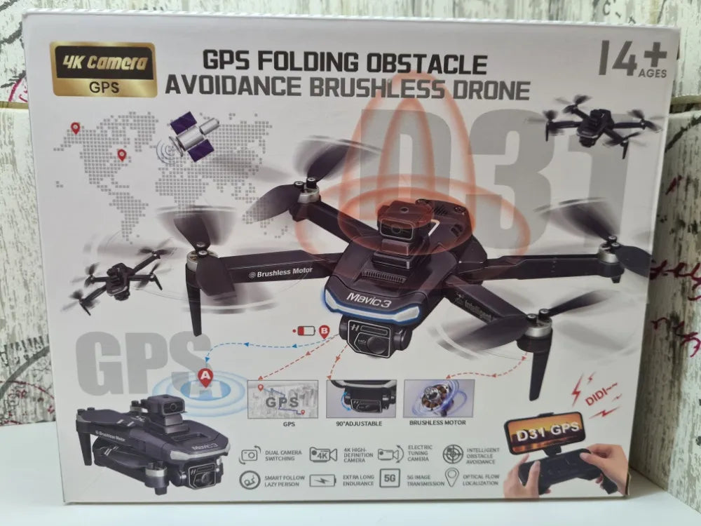 D31 GPS Brushless Motors 1080P HD Dual Camera Drone