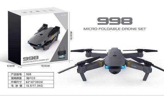 998 PRO Foldable Toy Drone with HQ 4K WiFi HD Camera Remote Control for Drone